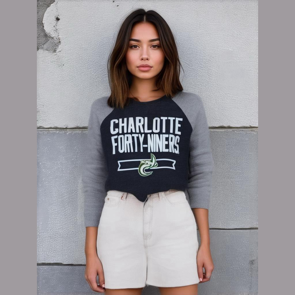Under Amour Charlotte Forty-Niners Gray Raglan Tee Youth Girls Small